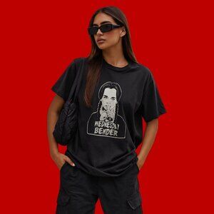 🖤 “Wednesday Bender” Graphic Tee – Gildan Premium Cotton (Size M)